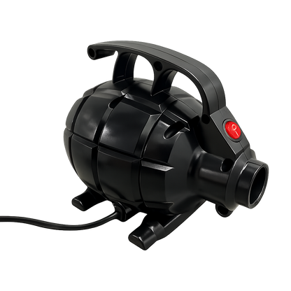 Black air pump with a handle