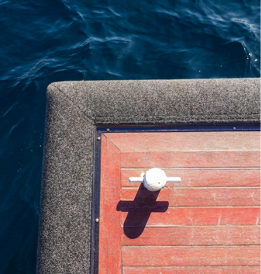 Dock Protection Corner fitted around an outside dock corner